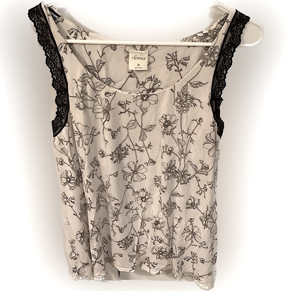 Soma cool nights sleep tank with shelf bra. Medium.
